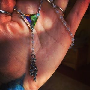 Fingers Crossed Hand Pendant Necklace